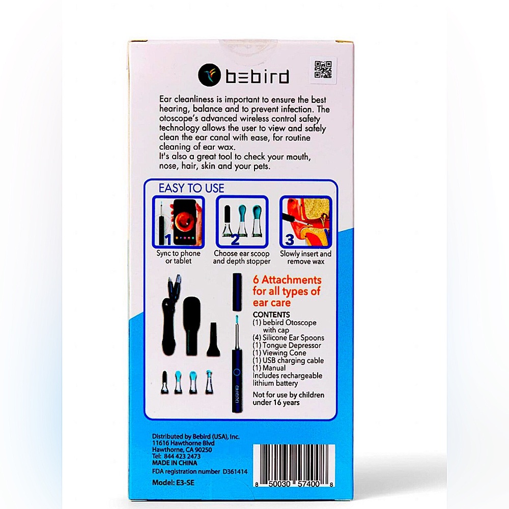 💥BeBird - Wireless Visual Ear Cleaner •Model E3-SE• -Humans/Pets— (NEW/SEALED) - Picture 4 of 16